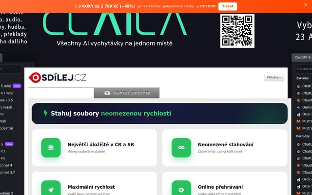 Screenshot of sdilej.cz