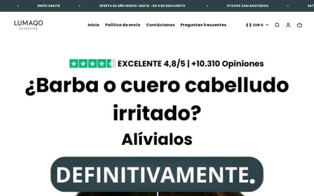Screenshot of lumaqo.com