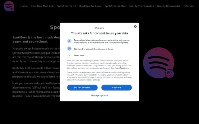Screenshot of spotiflyer.app