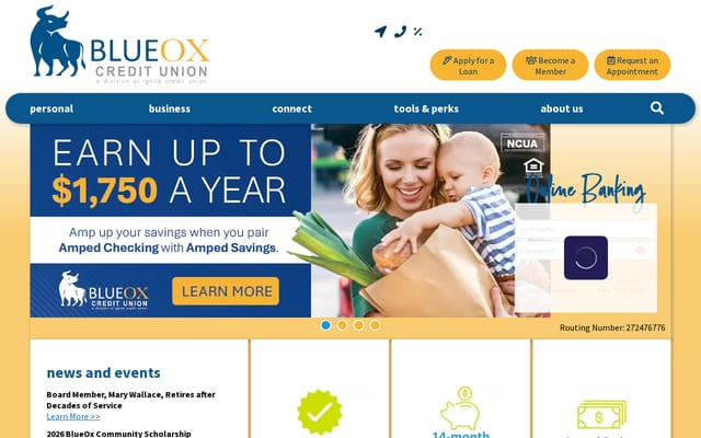 Screenshot of blueoxcu.com