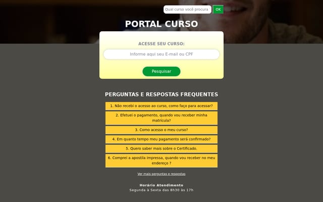 Screenshot of portalcurso.com.br