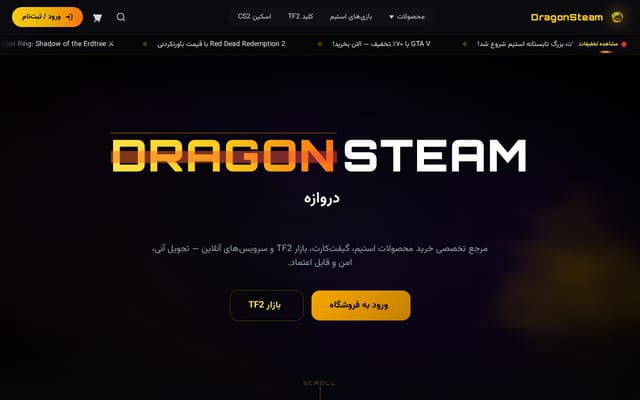 Screenshot of dragonsteam.net