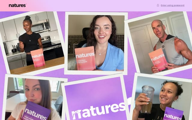 Screenshot of natures.com