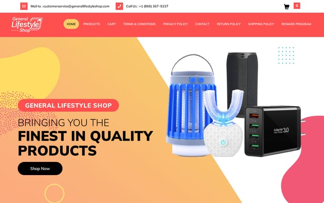 Screenshot of generallifestyleshop.com