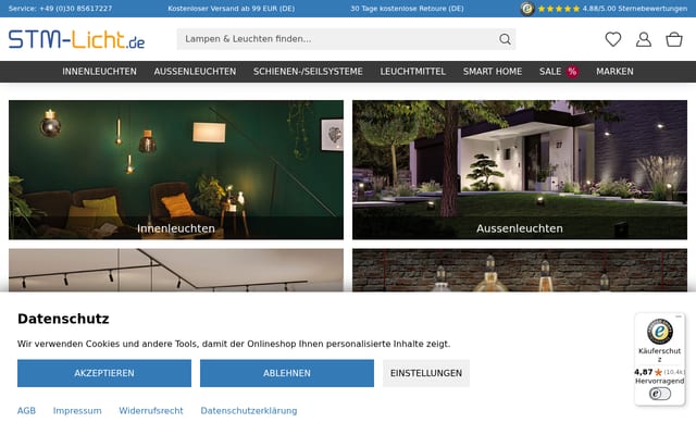 Screenshot of stm-licht.de