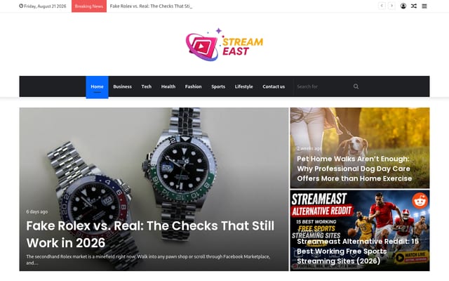 Screenshot of streameast.org.uk
