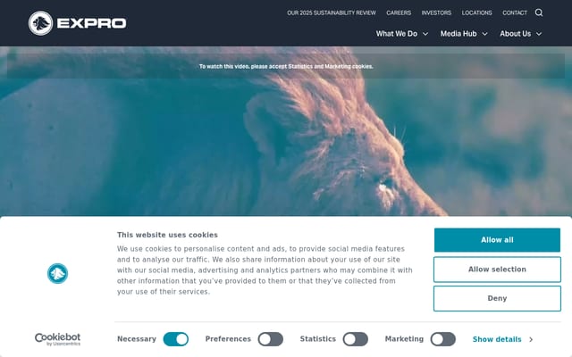 Screenshot of expro.com