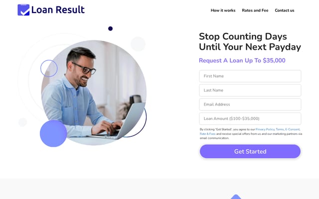 Screenshot of loanresult.com