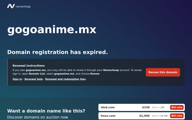 Screenshot of gogoanime.mx