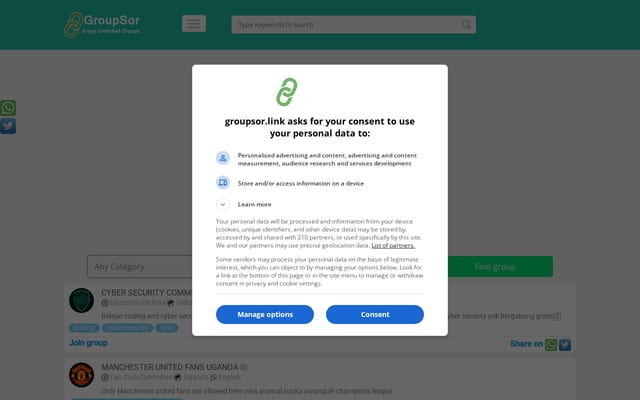 Screenshot of groupsor.link