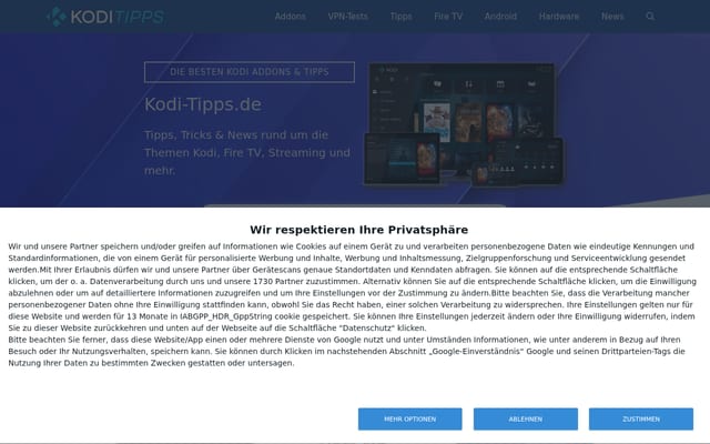 Screenshot of kodi-tipps.de