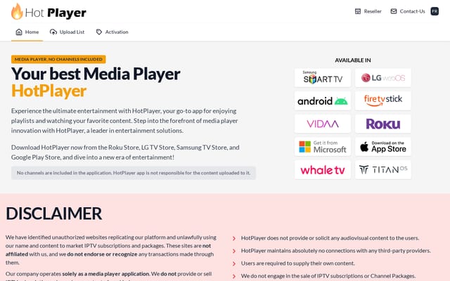 Screenshot of hotplayer.app