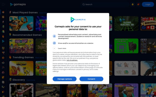 Screenshot of gamepix.com