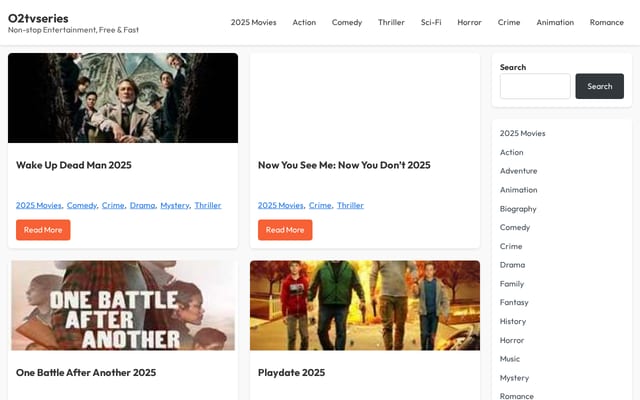 Screenshot of o2tvseries.online