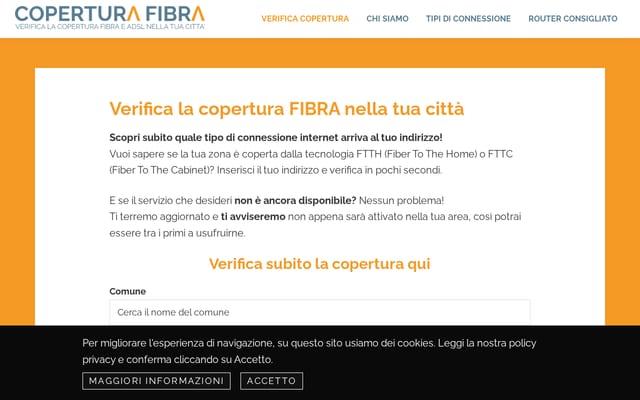 Screenshot of coperturafibra.net