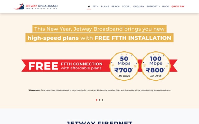 Screenshot of jetwaybroadband.com