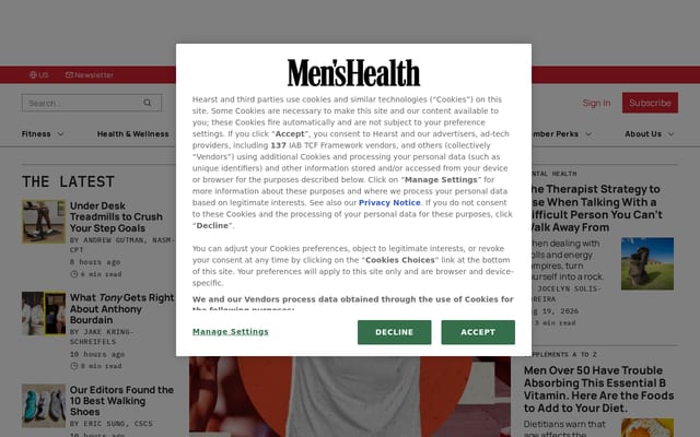 Screenshot of menshealth.com