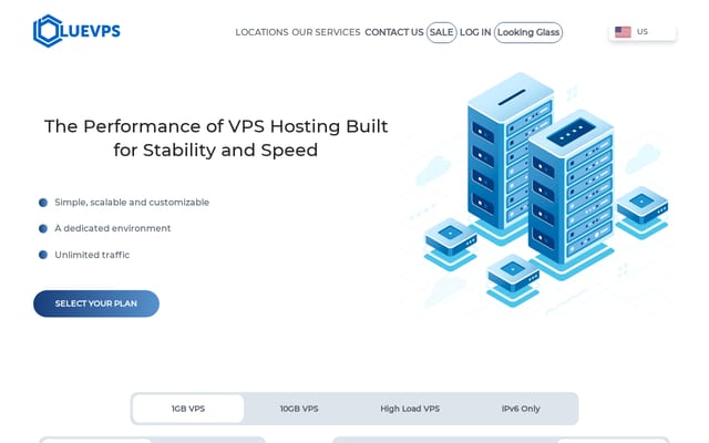 Screenshot of bluevps.com