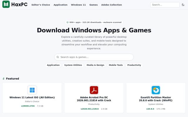 Screenshot of haxpc.net