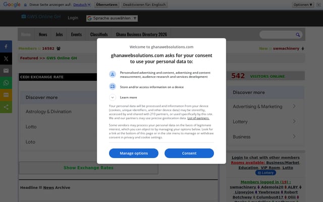 Screenshot of ghanawebsolutions.com