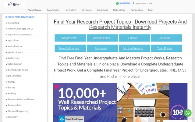 Screenshot of iproject.com.ng