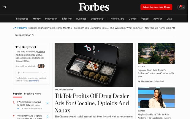 Screenshot of forbes.com