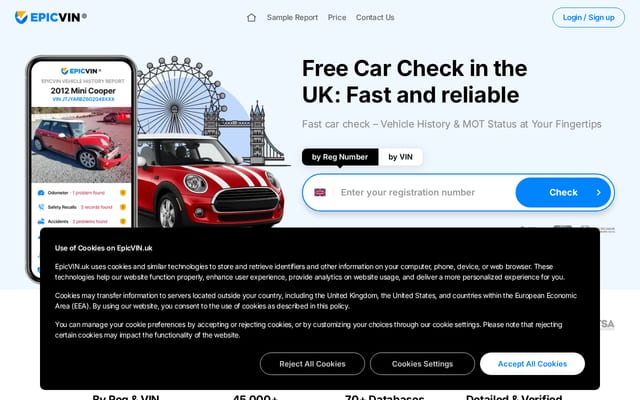 Screenshot of epicvin.uk