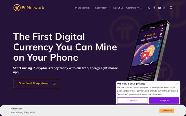 Screenshot of minepi.com