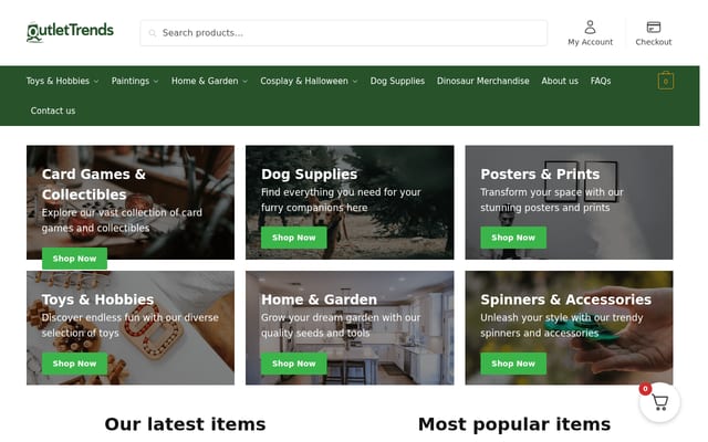 Screenshot of outlettrends.com