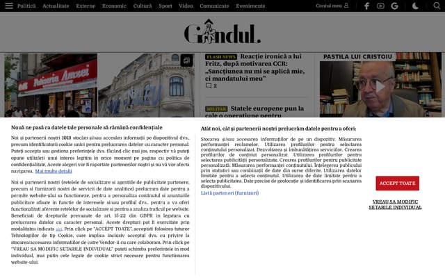 Screenshot of gandul.ro
