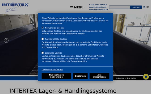 Screenshot of intertex.biz