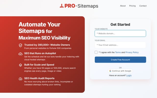 Screenshot of pro-sitemaps.com