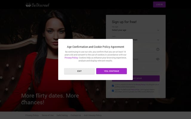 Screenshot of bediscreet.com