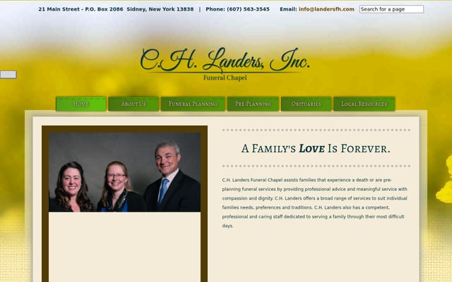 Screenshot of landersfh.com