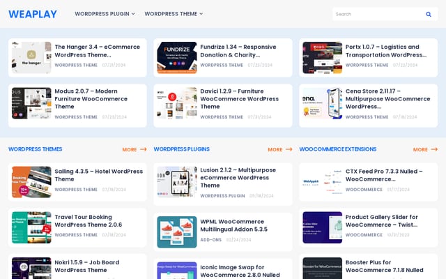 Screenshot of weaplay.com