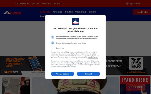 Screenshot of bwiza.com