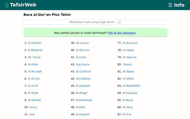 Screenshot of tafsirweb.com