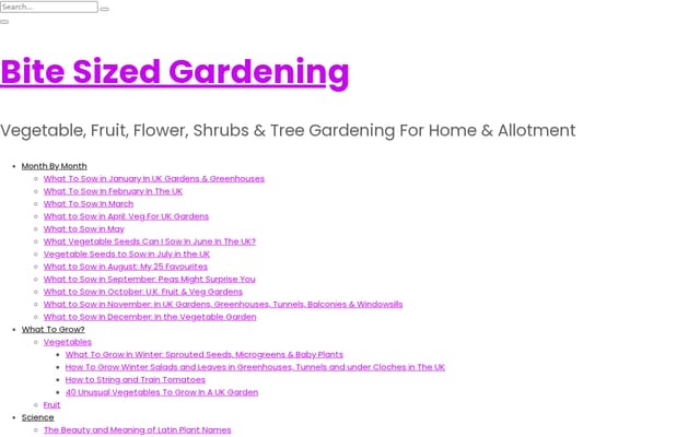 Screenshot of bitesizedgardening.co.uk