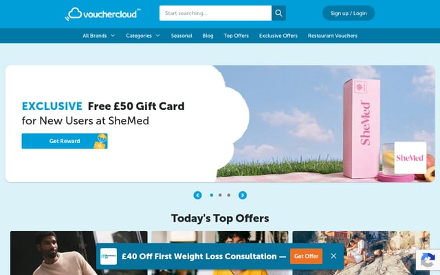 Screenshot of vouchercloud.net