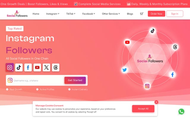 Screenshot of socialfollowers.uk
