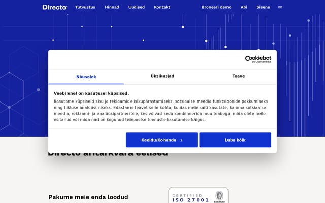 Screenshot of directo.ee