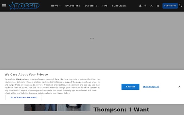 Screenshot of bossip.com