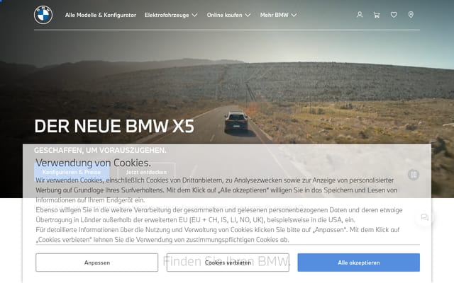 Screenshot of bmw.de