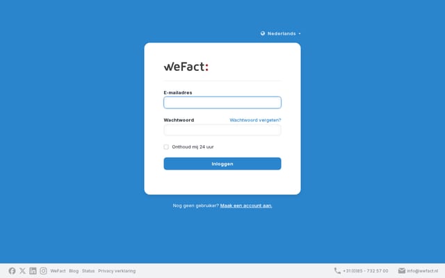 Screenshot of mijnwefact.nl