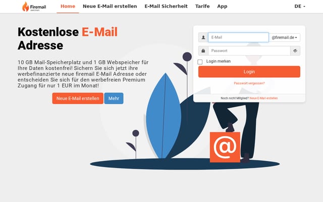 Screenshot of firemail.de