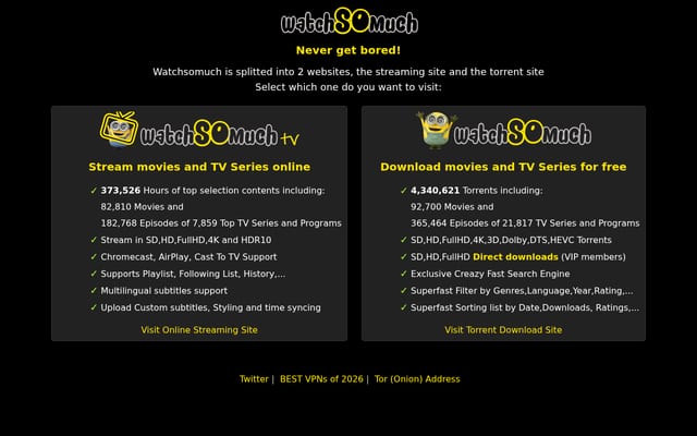 Screenshot of watchsomuch.com