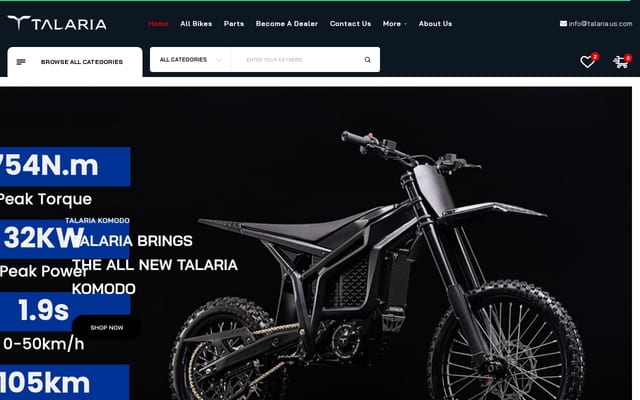 Screenshot of talaria.us.com