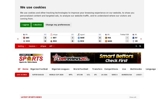 Screenshot of completesports.com