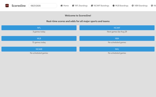 Screenshot of scoresline.com