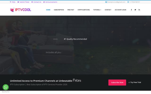 Screenshot of iptvcool.com